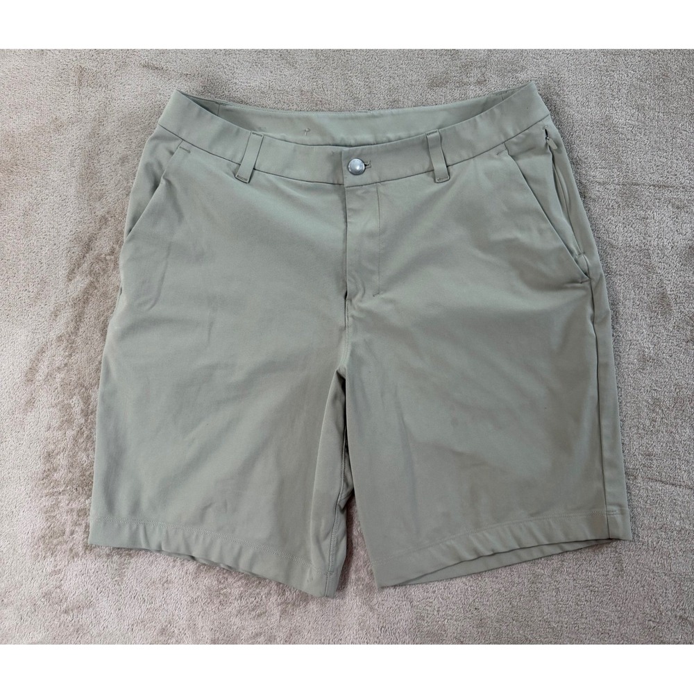 Lululemon ABC Classic-Fit Short 9" Men's Size 30 Beige Stretch Casual Preppy EUC